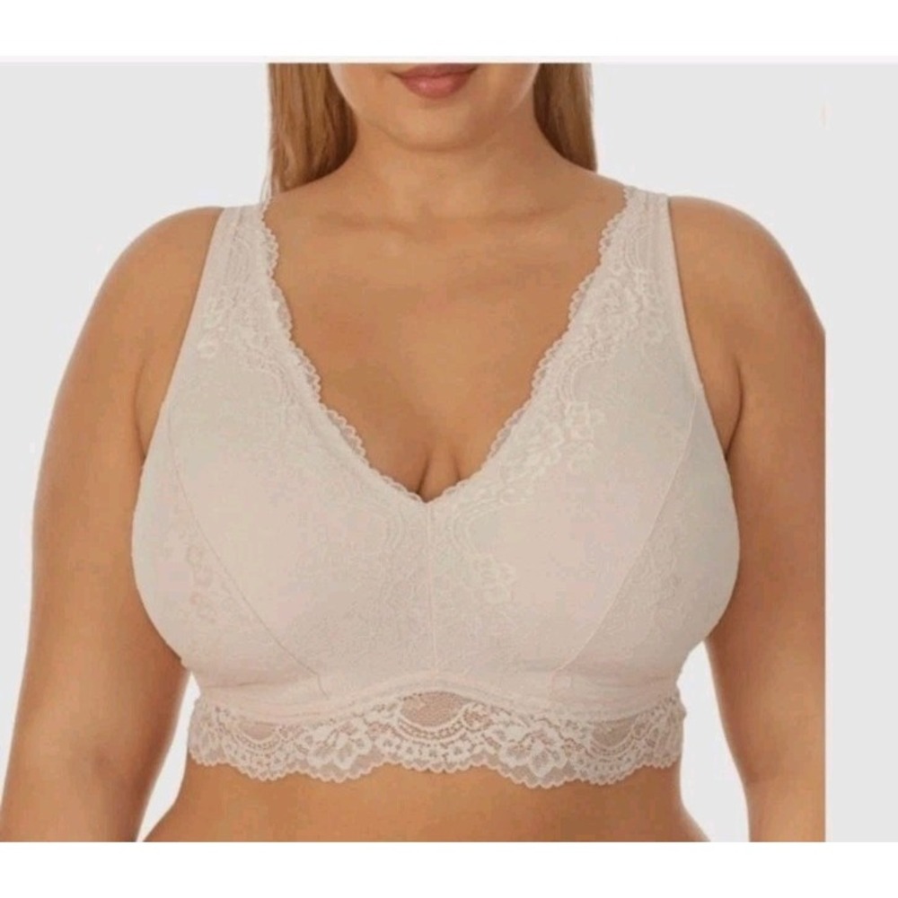 Secret Treasures Full Figure Size 3X Bralette Lot Of 3 - 2 Suntan, 1 Pebble Gray